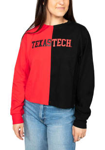 Hype and Vice Texas Tech Red Raiders Womens Red Quarterback LS Tee