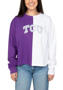 Hype and Vice TCU Horned Frogs Womens Purple Quarterback LS Tee