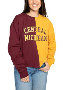 Hype and Vice Central Michigan Chippewas Womens Maroon Quarterback LS Tee