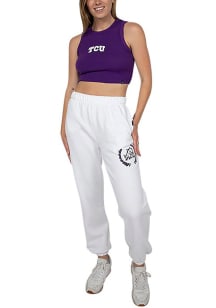 Hype and Vice TCU Horned Frogs Womens Boyfriend White Sweatpants