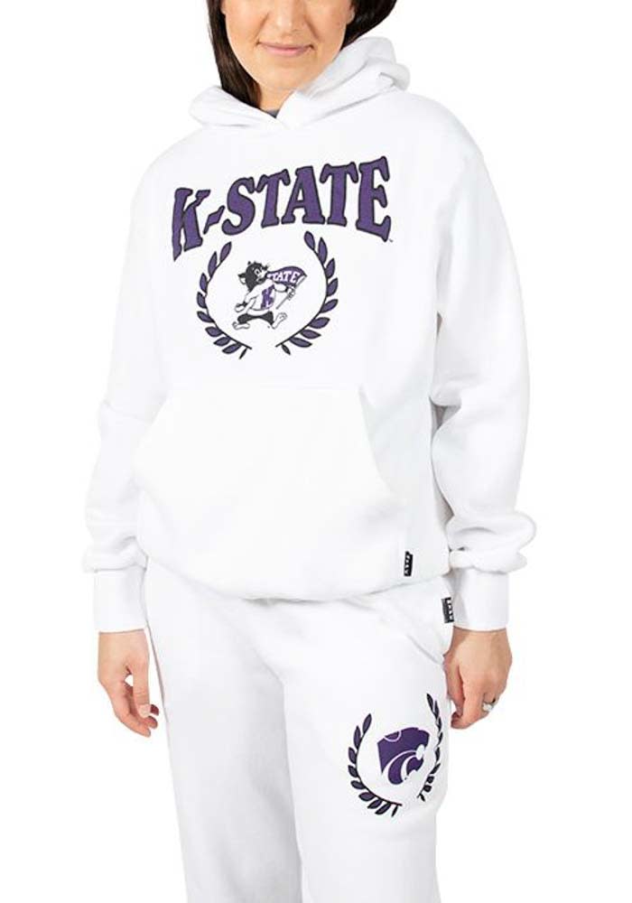 Hype and Vice K-State Wildcats Womens Boyfriend White Sweatpants