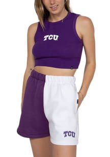 Hype and Vice TCU Horned Frogs Womens White Dime Two Tone Shorts