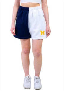 Hype and Vice Michigan Wolverines Womens White Dime Two Tone Shorts