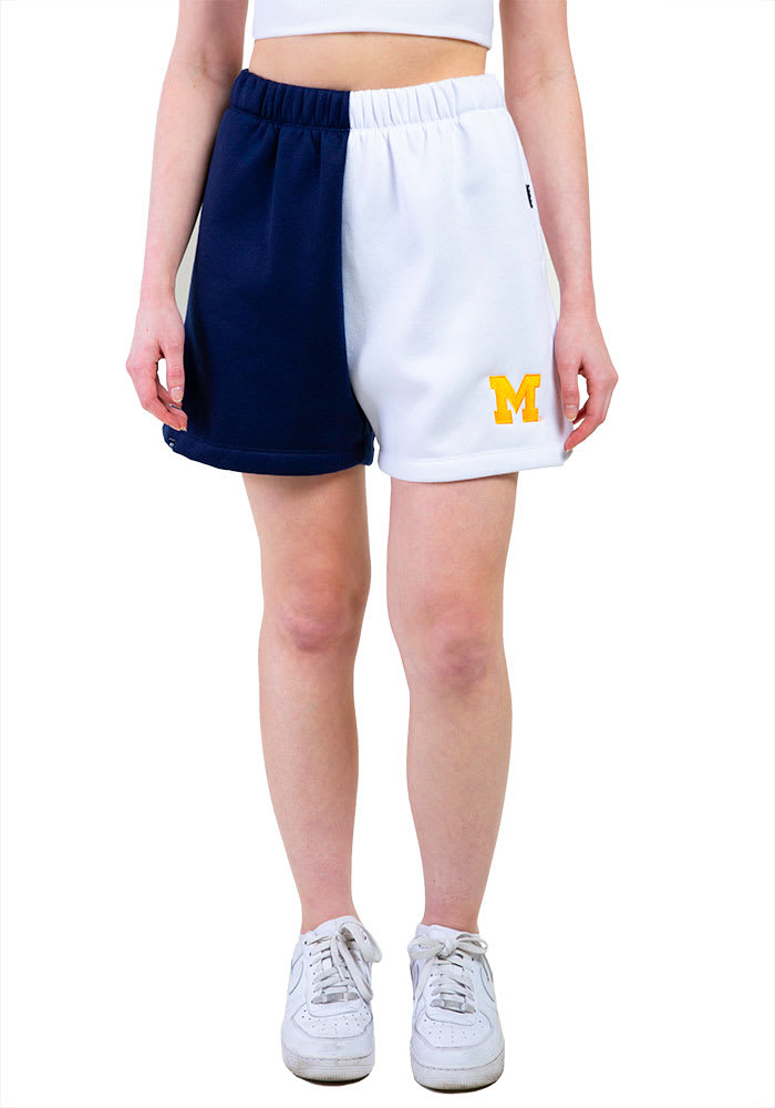 Michigan Wolverines Womens White Dime Two Tone Shorts