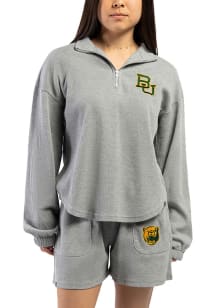 Hype and Vice Baylor Bears Womens Grey Grand Slam 1/4 Zip Pullover