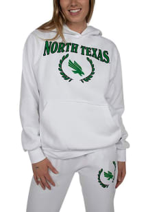 Hype and Vice North Texas Mean Green Womens White Boyfriend Hooded Sweatshirt