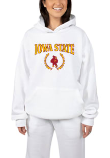 Hype and Vice Iowa State Cyclones Womens White Boyfriend Hooded Sweatshirt