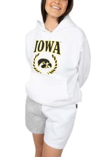 Hype and Vice Iowa Hawkeyes Womens White Boyfriend Hooded Sweatshirt