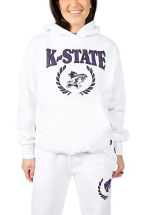 Hype and Vice K-State Wildcats Womens White Boyfriend Hooded Sweatshirt