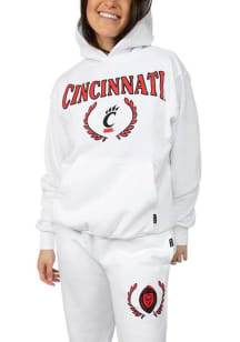 Hype and Vice Cincinnati Bearcats Womens White Boyfriend Hooded Sweatshirt