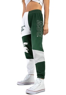 Hype and Vice Michigan State Spartans Womens Patchwork Green Sweatpants