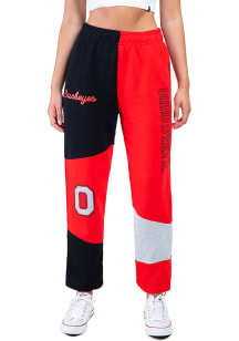 Hype and Vice Ohio State Buckeyes Womens Patchwork Red Sweatpants