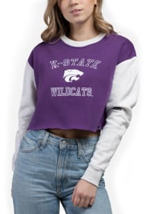 Hype and Vice K-State Wildcats Womens Purple Rookie Patchwork Crew Sweatshirt