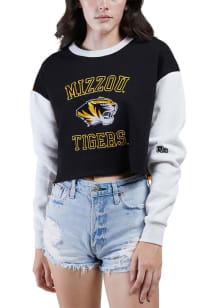 Hype and Vice Missouri Tigers Womens Black Rookie Patchwork Crew Sweatshirt