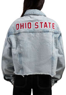 Hype and Vice Ohio State Buckeyes Womens Blue Denim Jean Light Weight Jacket