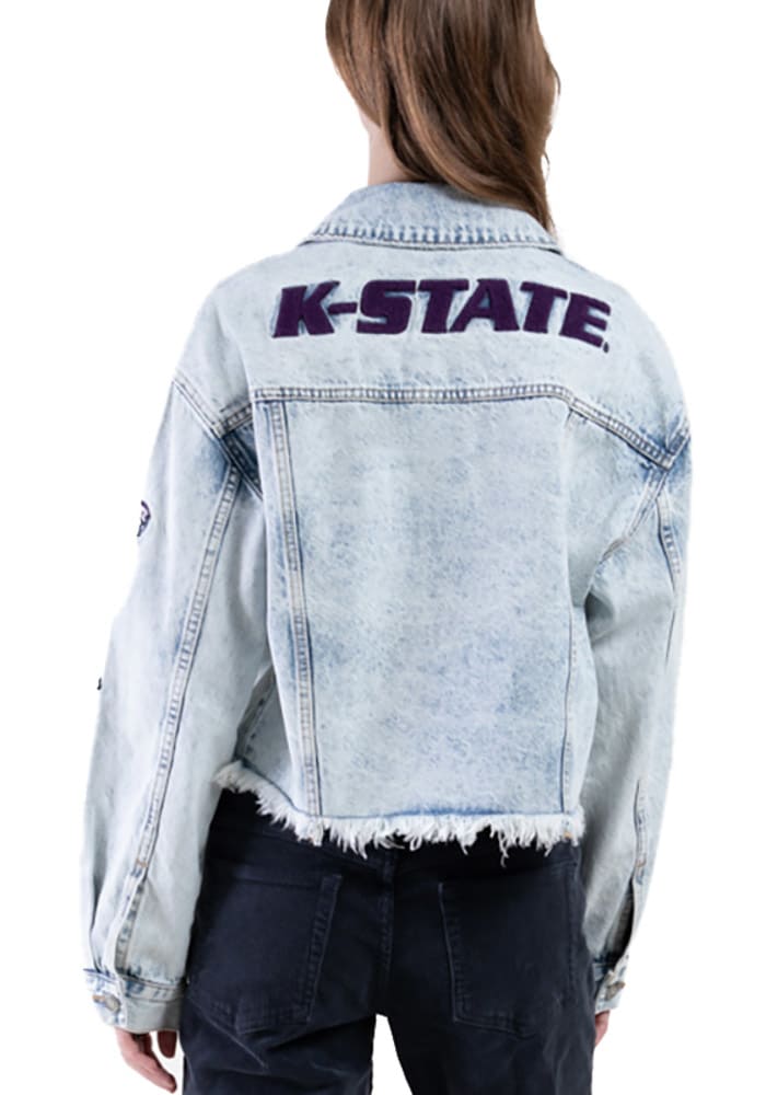 Hype and Vice K-State Wildcats Womens Blue Denim Jean Light Weight Jacket