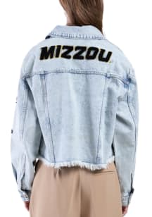 Hype and Vice Missouri Tigers Womens Blue Denim Jean Light Weight Jacket