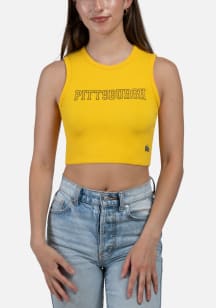 Hype and Vice Pittsburgh Womens Gold Graphic Tank Top