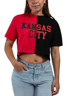 Hype and Vice Kansas City Womens Red Graphic Short Sleeve T-Shirt