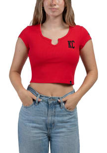 Hype and Vice Kansas City Womens Red Graphic Short Sleeve T-Shirt