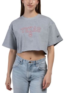 Hype and Vice Texas Womens Grey Graphic Short Sleeve T-Shirt