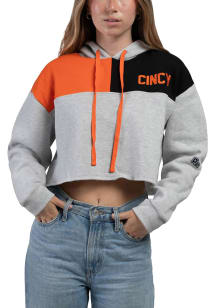 Hype and Vice Cincinnati Womens Orange Graphic Hooded Sweatshirt