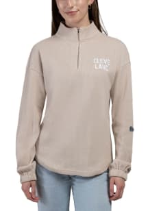 Hype and Vice Cleveland Womens Tan Graphic 1/4 Zip Pullover