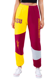 Hype and Vice Arizona State Sun Devils Womens Patched Maroon Sweatpants