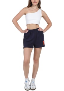 Womens Illinois Fighting Illini Navy Blue Hype and Vice Fleece Track Shorts