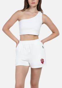 Womens Indiana Hoosiers White Hype and Vice Fleece Track Shorts