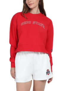 Womens Ohio State Buckeyes White Hype and Vice Fleece Track Shorts