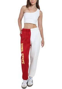 Hype and Vice Iowa State Cyclones Womens Color Block White Sweatpants