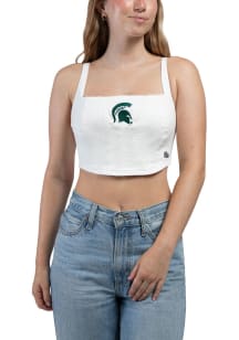 Hype and Vice Michigan State Spartans Womens White Denim Corset Tank Top