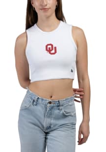 Hype and Vice Oklahoma Sooners Womens White Cut Off Tank Top