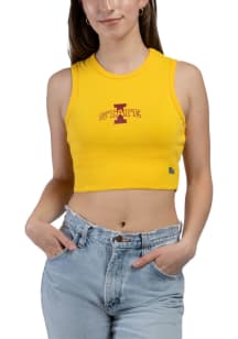 Hype and Vice Iowa State Cyclones Womens Gold Cut Off Tank Top