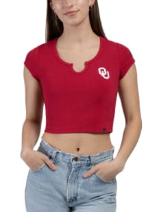 Hype and Vice Oklahoma Sooners Womens Cardinal Cali Short Sleeve T-Shirt