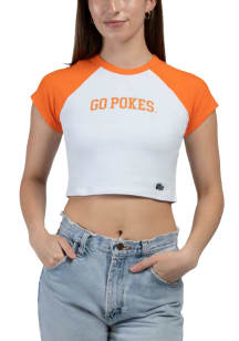Hype and Vice Oklahoma State Cowboys Womens White Homerun Short Sleeve T-Shirt