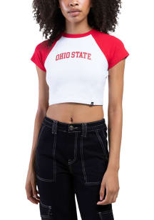 Hype and Vice Ohio State Buckeyes Womens White Homerun Short Sleeve T-Shirt