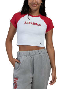 Hype and Vice Arkansas Razorbacks Womens Cardinal Homerun Short Sleeve T-Shirt