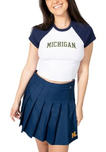 Hype and Vice Michigan Wolverines Womens White Homerun Short Sleeve T-Shirt