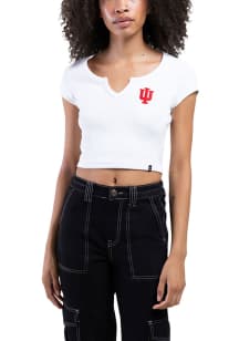 Hype and Vice Indiana Hoosiers Womens White Cali Short Sleeve T-Shirt