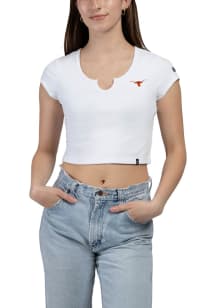 Hype and Vice Texas Longhorns Womens White Cali Short Sleeve T-Shirt