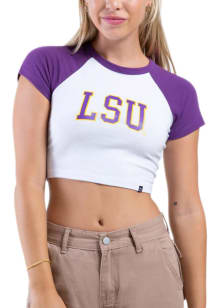 Hype and Vice LSU Tigers Womens White Homerun Short Sleeve T-Shirt