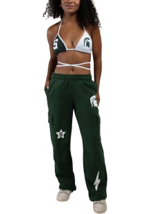 Hype and Vice Michigan State Spartans Womens Cargo Green Sweatpants