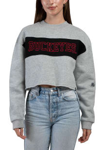 Hype and Vice Ohio State Buckeyes Womens Grey Era Crew Sweatshirt