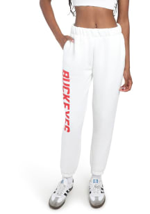 Womens Ohio State Buckeyes White Hype and Vice Classic Sweatpants