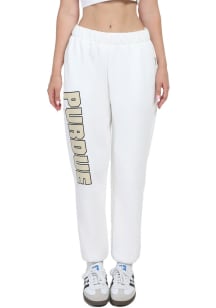 Womens Purdue Boilermakers White Hype and Vice Classic Design Sweatpants