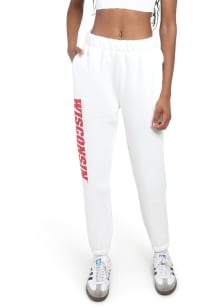 Womens Wisconsin Badgers White Hype and Vice Classic Sweatpants