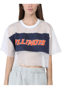 Illinois Fighting Illini Womens Hype and Vice Mesh Fashion Football Jersey - White