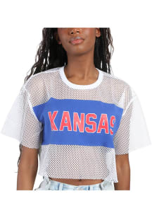 Kansas Jayhawks Womens Hype and Vice Mesh Fashion Football Jersey - White